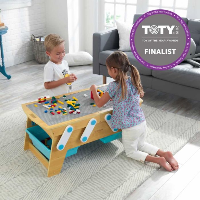 KidKraft® Table de jeu Building Bricks Play N Store bois 17512